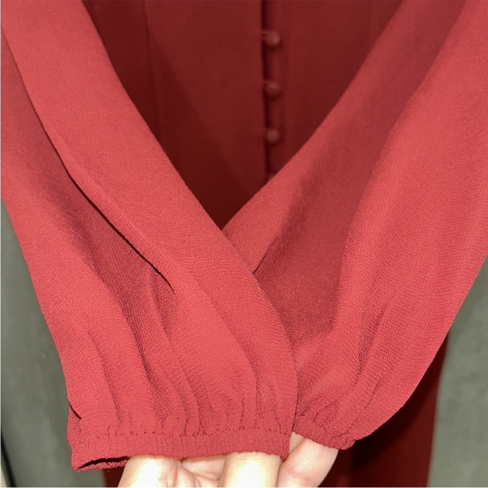 Reformation Deep Red Button-Front Maxi Dress - Picture 10 of 14